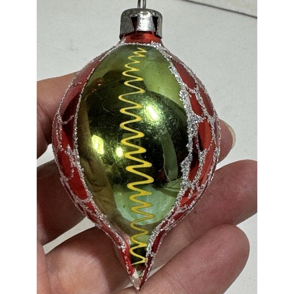 Lot Of 8 Vintage Mercury Glass Christmas Indent Teardrop Ball Ornaments LOOK - Picture 11 of 16